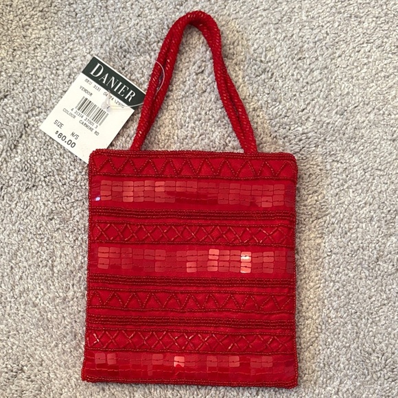 Danier NWT Vibrant Red Sequin Mini Bag 6”*6,5”. - Picture 2 of 7